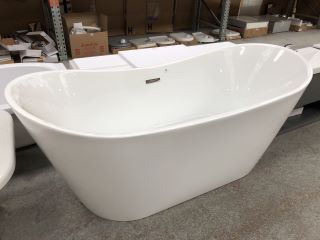1700 X 780MM MODERN TWIN SKINNED DOUBLE ENDED SLIPPER STYLE BATH WITH CHROME INTEGRAL SPRUNG WASTE & OVERFLOW - RRP £1598: LOCATION - C2