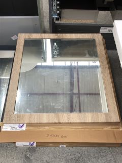 (COLLECTION ONLY) 660 X 600MM OAK FRAMED BATHROOM MIRROR - RRP £127: LOCATION - C3