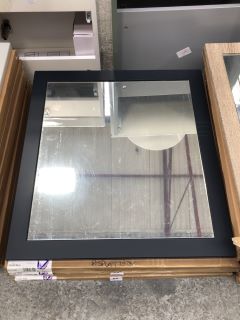 (COLLECTION ONLY) 660 X 600MM INDIGO FRAMED BATHROOM MIRROR - RRP £127: LOCATION - C3
