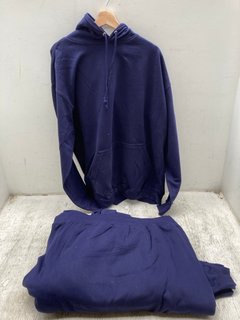 QTY OF JUST HOODS MENS PLAIN HOODIES IN NAVY - UK SIZE X-LARGE: LOCATION - F5