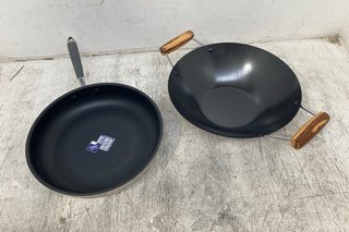 PRUE'S NON-STICK WOK SET TO INCLUDE NON-STICK STAINLESS STEEL FRYING PAN: LOCATION - H2