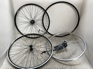 4 X ASSORTED CYCLING INNER WHEEL FRAMES TO INCLUDE RALEIGH PRO BUILD IN BLACK: LOCATION - WH4