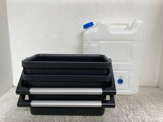 2 X WHAM BLACK CARRIER CONTAINERS IN BLACK TO INCLUDE 20L HICO DRINKING WATER CAN: LOCATION - WH4