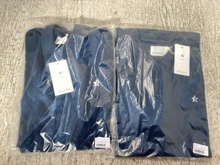 2 X SOUNDER MENS PLAY WELL POLOS IN DEEP NAVY - UK SIZE LARGE: LOCATION - F10