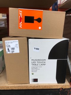 3 X JOHN LEWIS & PARTNERS ITEMS TO INCLUDE CARA GLASS TOUCH TABLE LAMPS: LOCATION - BR11