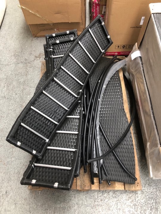 John Pye Auctions QTY OF ASSORTED RATTAN FURNITURE PARTS IN BLACK TO