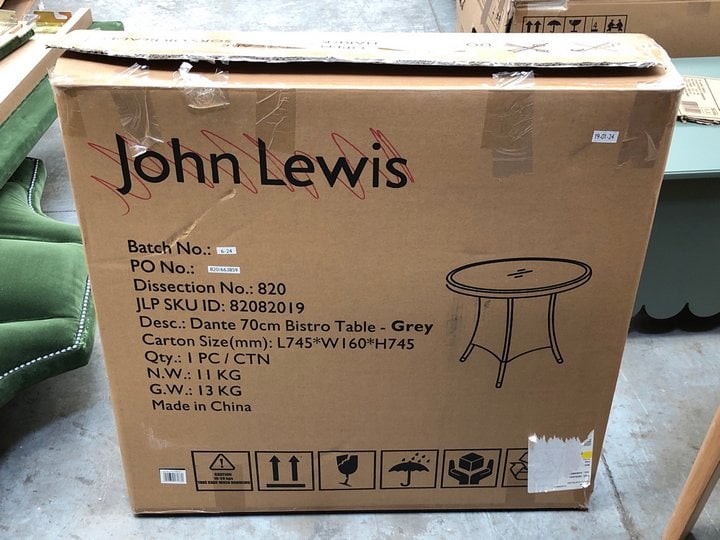 John Pye Auctions - JOHN LEWIS & PARTNERS DANTE 70CM GARDEN BISTRO ...