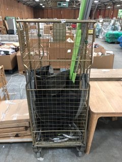 CAGE OF ASSORTED TRAMPOLINE COMPONENTS AND ACCESSORIES (CAGE NOT INCLUDED): LOCATION - A5 (KERBSIDE PALLET DELIVERY)