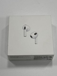 APPLE AIRPODS (3RD GENERATION) EARPHONES IN WHITE: MODEL NO A2565 A2564 A2897 (WITH BOX & ALL ACCESSORIES) [JPTM116247] (SEALED UNIT) THIS PRODUCT IS FULLY FUNCTIONAL AND IS PART OF OUR PREMIUM TECH