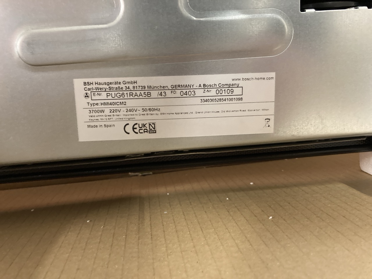 John Pye Auctions BOSCH ELECTRIC CERAMIC HOB MODEL PUG61RAA5B