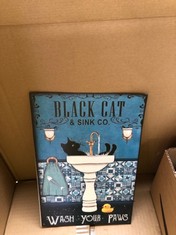 QUANTITY  OF ASSORTED ITEMS TO INCLUDE BLACK CAT AND SINK COMPANY METAL WALL ART RRP £298: LOCATION - A RACK
