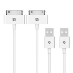 23 X JETECH USB SYNC AND CHARGING CABLE FOR IPHONE 4/4S, IPHONE 3G/3GS, IPAD 1/2/3, IPOD, 1 METER, 2-PACK, WHITE - TOTAL RRP £115: LOCATION - B RACK