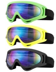 18 X SIXYARD SKI GOGGLES, MOTORCYCLE GOGGLES, 3 PACK SNOWBOARD SNOW GOGGLES FOR MEN WOMEN ADULT YOUTH , STYLE 3  - TOTAL RRP £195: LOCATION - B RACK