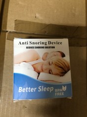 QUANTITY  OF ASSORTED ITEMS TO INCLUDE PHTOMRICH ANTI SNORING DEVICE: LOCATION - B RACK