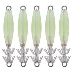 19 X CONSKYEE LUMINOUS SQUID JIG HOOKS, FLUORESCENT CUTTLEFISH OCTOPUS LURES BAIT FOR SALTWATER NIGHT FISHING, GLOW IN DARK HARD FISHING BAITS SET , PACK OF 5  - TOTAL RRP £142: LOCATION - B RACK