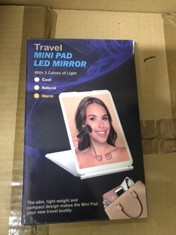 QUANTITY  OF ASSORTED ITEMS TO INCLUDE MINI TRAVEL PAD LED MIRROR WITH THREE COLOURS OF LIGHT  RRP £356: LOCATION - B RACK