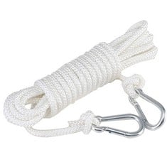 39 X 15M/50FT WASHING LINES ROPE 6MM NYLON ROPE MULTIFUNCTION ROPE WITH ALUMINUM D-RING LOCKING CARABINER EASY TO TIGHTEN FOR INDOOR OR OUTDOOR HANGING DRYING CAMPING TRAVEL BOAT HIKING TENT - TOTAL