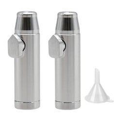 QUANTITY OF DXUANTING 2 PACK SNIFF BOTTLE METAL SNUFF BULLET SNUFF BULLET SNORTER PORTABLE SPICE POWDER CONTAINER SNORTER SNUFFER COLLECTORS WITH A MINI FUNNEL?BLACK? , SILVER  - TOTAL RRP £460: LOCA