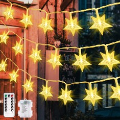 QUANTITY  OF ASSORTED ITEMS TO INCLUDE SALCAR STAR FAIRY LIGHTS BATTERY POWERED, 5M 50 LEDS STAR STRING LIGHTS WITH REMOTE TIMER, 8 MODES/DIMMABLE WINDOW LIGHTS  DECORATIONS FOR  BEDROOM WEDDING PATI