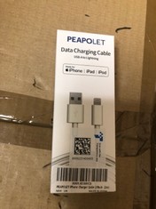 QUANTITY OF PEAPOLET DATA CHARGING CABLE USB TO A LIGHTNING FOR IPHONE RRP £420: LOCATION - C RACK
