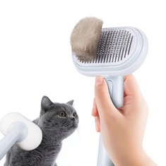 12 X CAT HAIR BRUSH, DOG COMB, PET GROOMING BRUSH WITH CLEANING BUTTON AND SMOOTH HANDLE, FOR LONG HAIR OR SHORT HAIR DOG CAT PETS:: LOCATION - C RACK