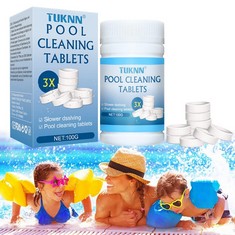 48 X POOL CLEANING TABLETS,CHLORINE TABLETS FOR PADDLING POOL,MULTIFUNCTION CHLORINE TABLETS,CHLORINE TABLETS FOR POOL,MAGIC POOL CLEANING TABLETS,CHLORINE TABLETS FOR SWIMMING POOLS SPA,100G: LOCATI