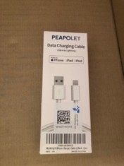 49 X PEAPOLET DATA CHARGING CABLE USB A TO LIGHTNING FOR IPHONE RRP £415: LOCATION - C RACK