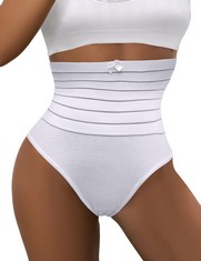 QUANTITY  OF ASSORTED ITEMS TO INCLUDE SEXY SHAPEWEAR FOR WOMEN TUMMY CONTROL KNICKERS HIGH WAIST BODY SHAPER SLIMMING SUPPORT ANTI-SLIP BAND STRETCH PANTIES THONG UNDERWEAR LACE SHAPING BRIEFS WHITE