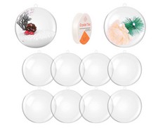 QUANTITY  OF ASSORTED ITEMS TO INCLUDE TOPWAYS CLEAR ACRYLIC FILLABLE BAUBLES ASSORTED, 5PCS HANGING BALL ORNAMENT FOR WEDDING PARTY  HOME DECOR  TREE DECORATION 12CM: LOCATION - D RACK