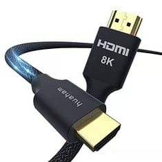 QUANTITY OF 8K HDMI 2.1 CABLE 2M,48GBPS HIGH SPEED HDMI 2.1 CORD 8K@60HZ 4K@120HZ EARC HDCP 2.2&2.3 DOLBY COMPATIBLE WITH PS5, XBOX, ROKU/FIRE/SONY/LG APPLE TV… - TOTAL RRP £322: LOCATION - A RACK
