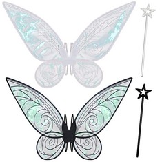 17 X TAKMOR FAIRY WINGS, 60CM*48CM ,FAIRY WINGS FOR ADULT WOMEN KIDS GIRLS BUTTERFLY WINGS FOR ADULT BLUE FAIRY WINGS FOR HALLOWEEN BIRTHDAY  THEMED PARTY - TOTAL RRP £127: LOCATION - E RACK