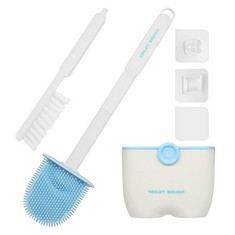 30 X SILICONE TOILET BRUSHES AND BATHROOM CLEANING BRUSH WITH HOLDER SETS,NO-SLIP LONG PLASTIC HANDLE AND SOFT FLEXIBLE BRISTLES, TOILET BRUSH WITH QUICK DRYING DETACHABLE HOLDER SET - TOTAL RRP £209