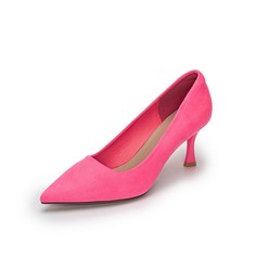 5 X WOMENS COURT SHOES CLASSIC POINTED TOE LADIES PUMPS SMART LOVELY PUMPS SUEDE PINK 7UK - TOTAL RRP £125: LOCATION - A RACK