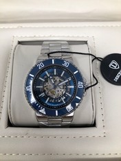 MENS DESCHAMPS & CO AUTOMATIC WATCH - SKELETON DIAL - CERAMIC BEZEL - STAINLESS STEEL STRAP RRP £850: LOCATION - A RACK