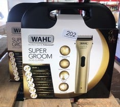 2 X WAHL DOG CLIPPERS, SUPERGROOM PREMIUM DOG GROOMING KIT, FULL COAT DOG CLIPPERS FOR ALL COAT TYPES, LOW NOISE CORDLESS PET CLIPPERS, CHROME, ONE SIZE: LOCATION - B RACK