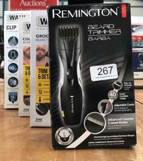 QUANTITY OF ITEMS TO INCLUDE REMINGTON BARBA BEARD TRIMMER – ADVANCED CERAMIC BLADES, 9 LENGTH SETTINGS, POP-UP TRIMMER, COMB ATTACHMENT, 40-MINUTE RUNTIME, CORD/CORDLESS, MB320C, BLACK: LOCATION - T