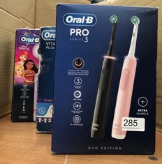 QUANTITY OF ITEMS TO INCLUDE ORAL-B PRO SERIES 3 ELECTRIC TOOTHBRUSH: LOCATION - TABLES