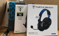 QUANTITY OF ITEMS TO INCLUDE TURTLE BEACH RECON 50P GAMING HEADSET FOR PS5, PS4, XBOX SERIES X|S, XBOX ONE, NINTENDO SWITCH, & PC: LOCATION - TABLES