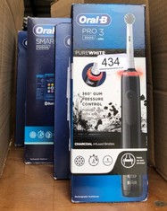 QUANTITY OF ITEMS TO INCLUDE ORAL-B PRO 3 ELECTRIC TOOTHBRUSHES FOR ADULTS, GIFTS FOR WOMEN / MEN, 1 TOOTHBRUSH HEAD WITH CHARCOAL INFUSED BRISTLES, 3 MODES WITH TEETH WHITENING, 2 PIN UK PLUG, 3000,