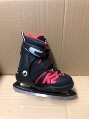 KIDS ICE SKATES SIZE 3-7 COLOUR RED AND BLACK: LOCATION - C