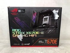 ASUS ROG STRIX X670E-E GAMING WIFI AMD RYZEN AM5 ATX MOTHERBOARD, 18+2 POWER STAGES, DDR5 SUPPORT, FOUR M.2 SLOTS WITH HEATSINKS, PCIE 5.0, USB 3.2 GEN 2X2, WIFI 6E, AI COOLING II, AND AURA SYNC.: LO