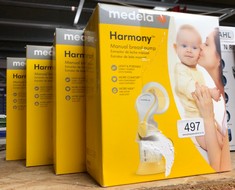 QUANTITY OF ITEMS TO INCLUDE MEDELA HARMONY MANUAL BREAST PUMP - COMPACT SWISS DESIGN FEATURING PERSONALFIT FLEX SHIELDS AND MEDELA 2-PHASE EXPRESSION TECHNOLOGY: LOCATION - F