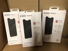 QUANTITY OF ITEMS TO INCLUDE ZAGG INVISIBLESHIELD GLASS ELITE PRIVACY SCREEN PROTECTOR FOR IPHONE 13 PRO MAX, ANTI-GLARE, IMPACT PROTECTION, SMUDGE FREE, SCRATCH RESISTANT, EASY APPLICATION: LOCATION