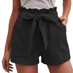 QUANTITY OF ASSORTED ITEMS TO INCLUDE KOEMCY WOMENS SHORTS CASUAL COMFY DRAWSTRING HIGH WAISTED SHORTS WITH POCKETS SHORTS WORKOUT TRAINING GYM LOUNGE RUNNING PANTS SUMMER (BLACK, S) RRP £488: LOCATI