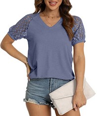 QUANTITY OF ASSORTED ITEMS TO INCLUDE YUNDAI WOMENS SHORT SLEEVE TOPS LACE SHIRT CASUAL LOOSE T SHIRTS BLOUSES: LOCATION - C RACK