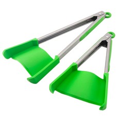 QUANTITY OF ASSORTED ITEMS TO INCLUDE COOKING TONG, 2PCS 2 IN 1 KITCHEN SPATULA TONGS 10INCH AND 13INCH, ERGONOMIC NON-STICK SILICONE TONG CLIP FOOD SHOVEL WITH STAINLESS STEEL HANDLE FOR COOKING BBQ