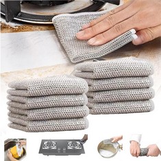 QUANTITY OF ASSORTED ITEMS TO INCLUDE MAFHVV MULTIPURPOSE WIRE DISH CLOTH FOR WET AND DRY SCRATCH-RESISTANT WIRE TEA TOWEL THICK DOUBLE LAYER REUSABLE STRONG CLEANING CLOTH (PACK OF 8): LOCATION - C