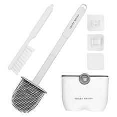 QUANTITY OF ASSORTED ITEMS TO INCLUDE SILICONE TOILET BRUSHES AND BATHROOM CLEANING BRUSH WITH HOLDER SETS,NO-SLIP LONG PLASTIC HANDLE AND SOFT FLEXIBLE BRISTLES, TOILET BRUSH WITH QUICK DRYING DETAC