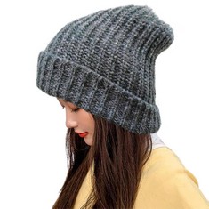 18 X HIDOLL BEANIE HATS FOR MEN AND WOMEN KNITTED BEANIE CAP UNISEX WINTER WARM SOFT SKI HAT OUTDOOR SPORTS (DARK GRAY) - TOTAL RRP £205: LOCATION - D