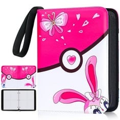 13 X CARD BINDER 504 POCKETS, TRADING ZIPPER CARD ALBUM WITH 4 POCKET 63 REMOVABLE SLEEVES, CARDS COLLECTOR HOLDER BOOK GIFTS FOR GIRLS (PINK) - TOTAL RRP £103: LOCATION - D